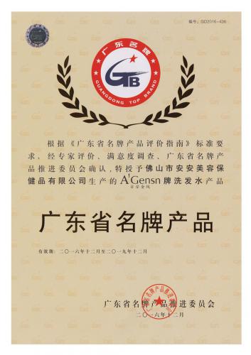 2016-2019pg电子游戏金纯获“广东省名牌产品”称号